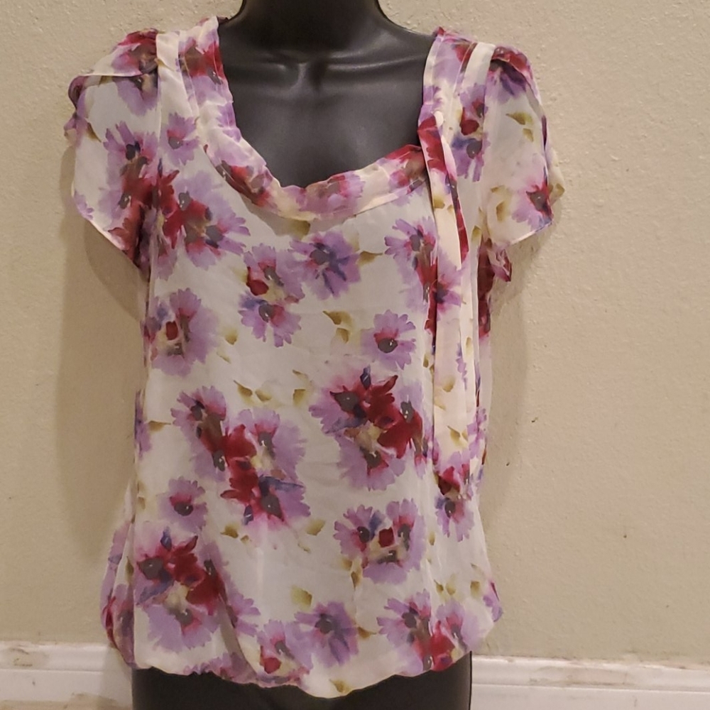Loft sheer floral top